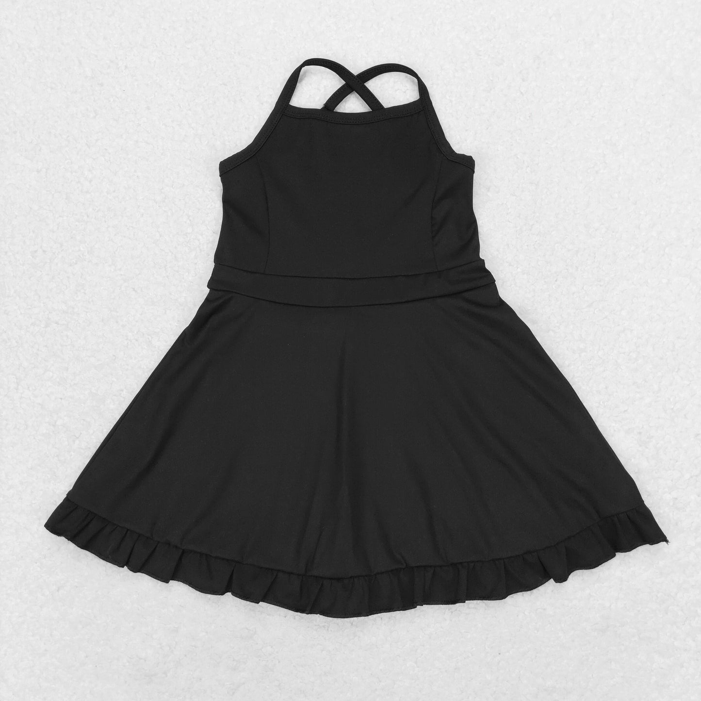 RTS NO MOQ Sibling baby girl clothes Solid red sportswear skirt swimsuit