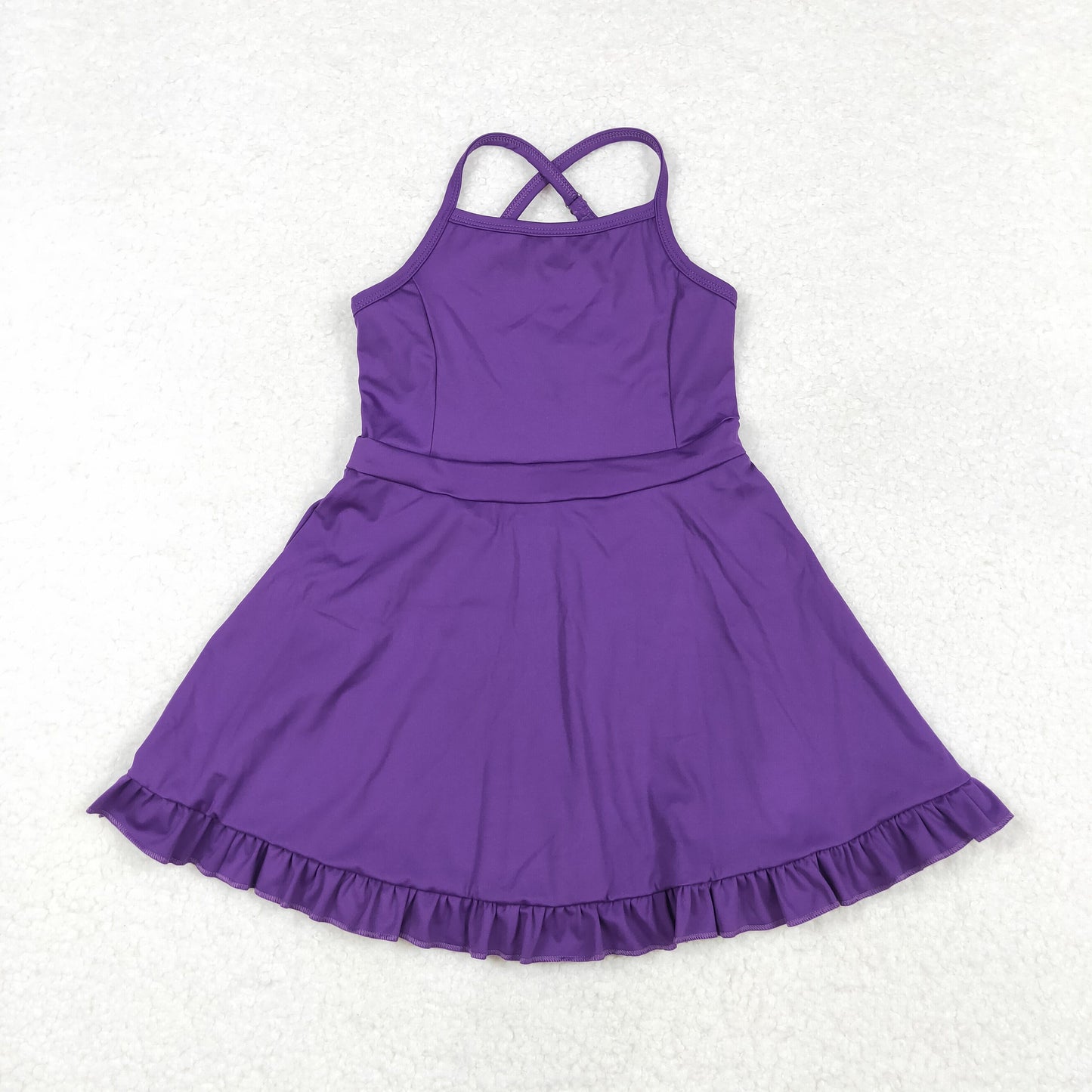 RTS NO MOQ Sibling baby girl clothes Solid red sportswear skirt swimsuit
