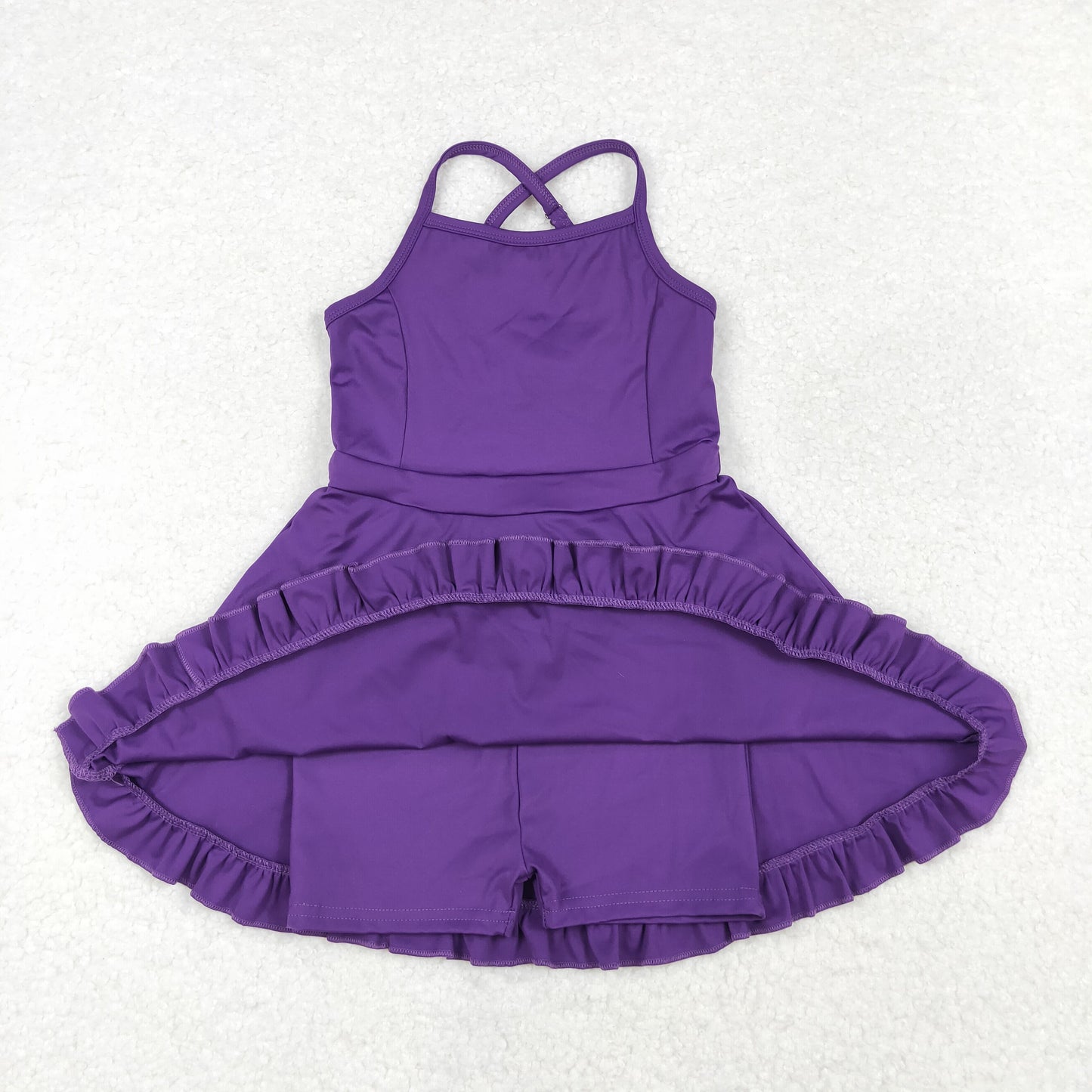 RTS NO MOQ Sibling baby girl clothes Solid red sportswear skirt swimsuit