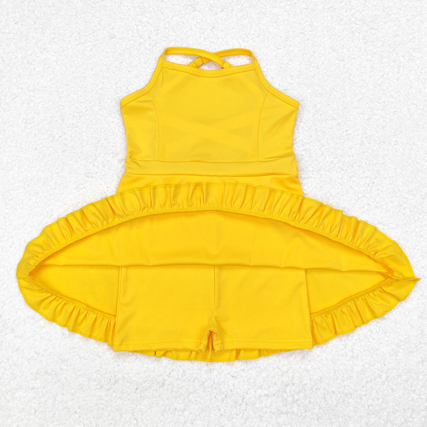 RTS NO MOQ Sibling baby girl clothes Solid red sportswear skirt swimsuit