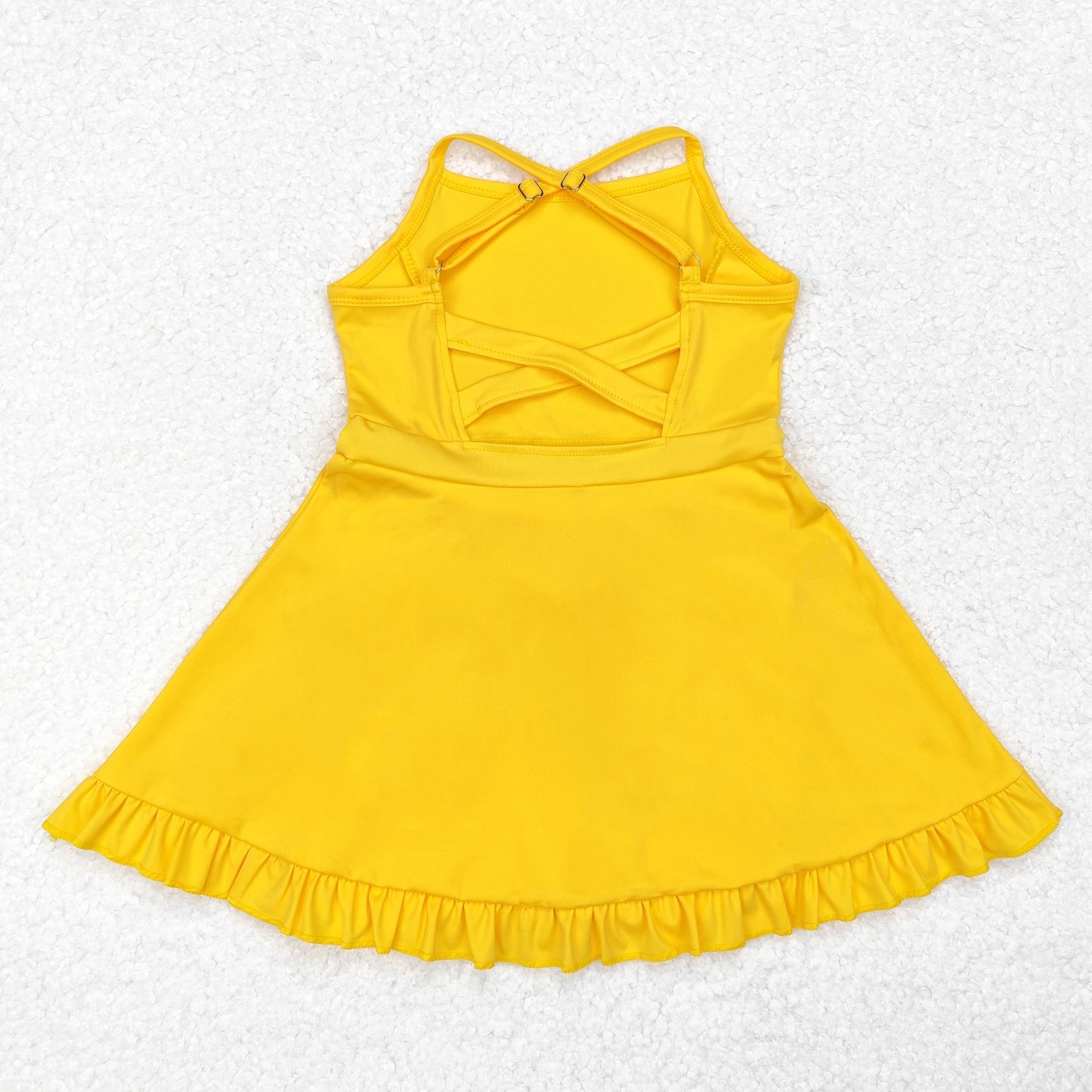 RTS NO MOQ Sibling baby girl clothes Solid red sportswear skirt swimsuit