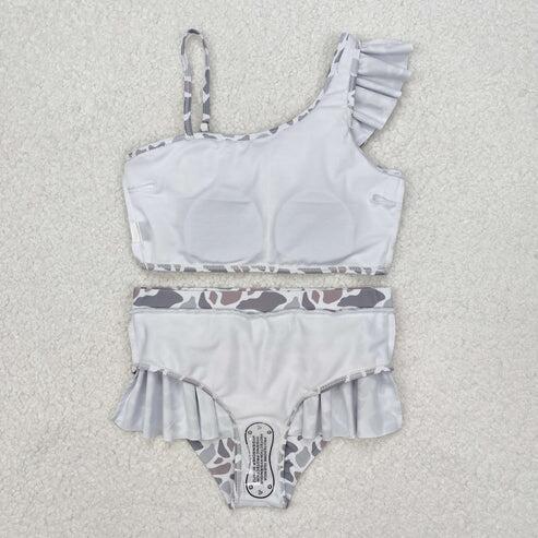 RTS NO MOQ Sibling Family Adult Baby Kids Light Grey Camouflage Beachwear Trunks Swimsuits