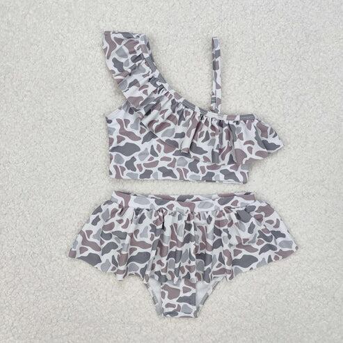 RTS NO MOQ Sibling Family Adult Baby Kids Light Grey Camouflage Beachwear Trunks Swimsuits
