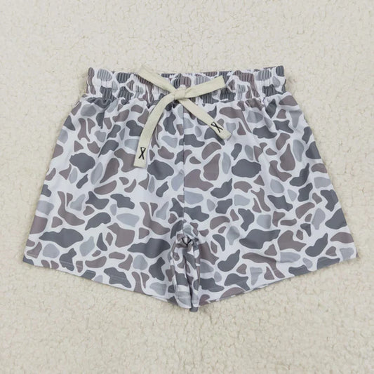 Best Sell RTS Family Matching Southern Light Grey Camouflage Beachwear Swimsuits for Adults Kids - Breathable Quick-Dry Camo Trunks