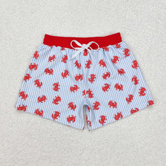 RTS NO MOQ ETA 5/7days arrived S0465 Crab blue striped swimming trunks