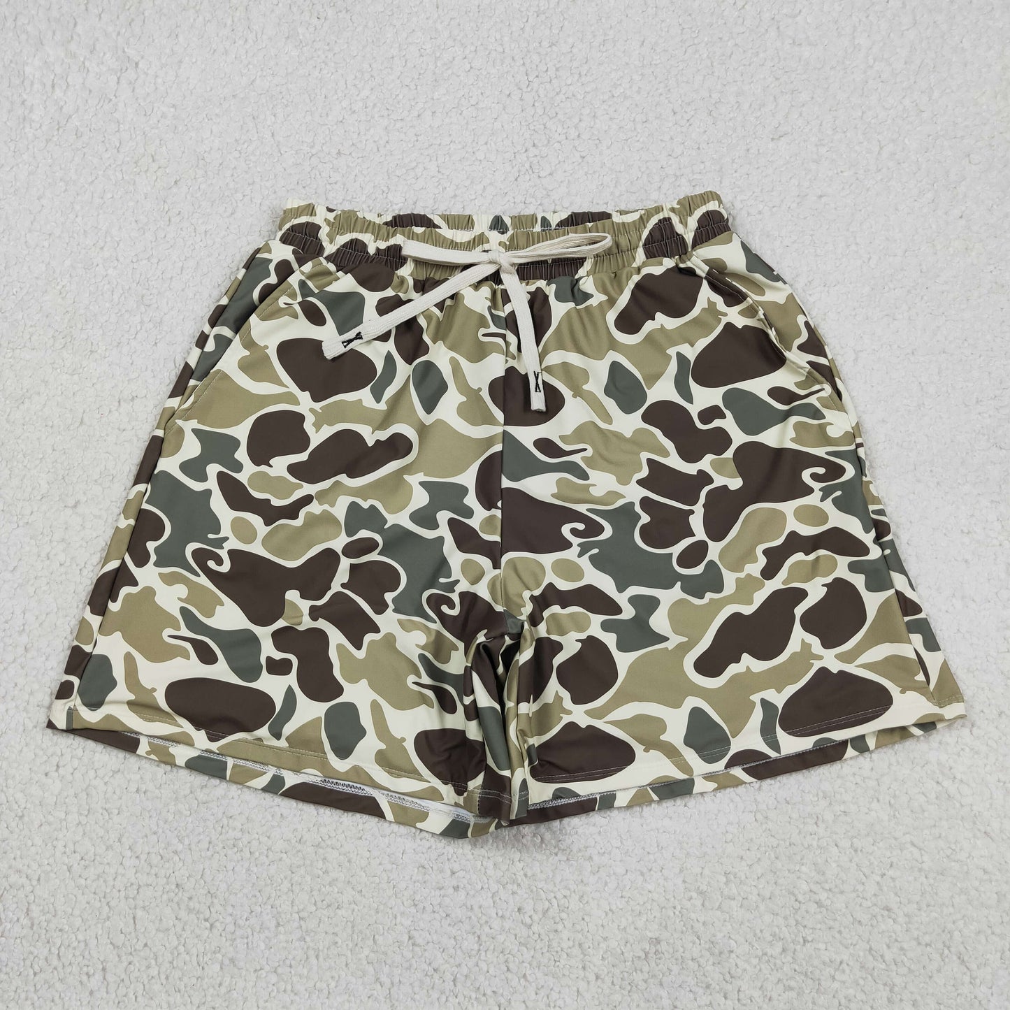 RTS NO MOQ milk silk S0474 Adult Man Camouflage Bottom Trunks Shorts Swimwear