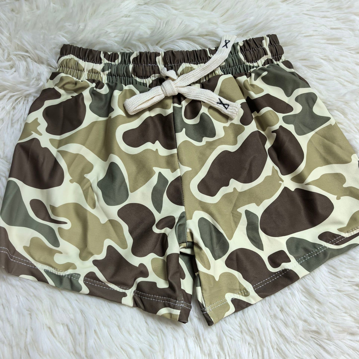 RTS NO MOQ Sibling Baby Boys Summer Camo Casual Swim Trunks