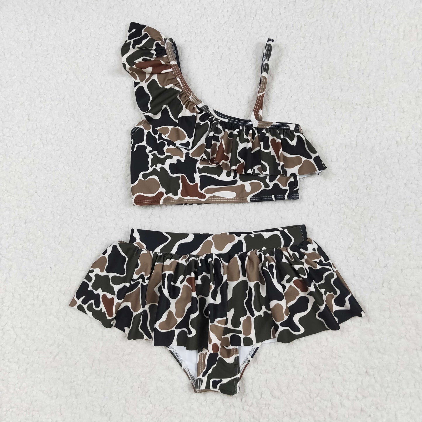 RTS NO MOQ S0481 Camouflage beige swimsuit set