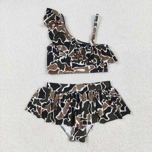 RTS NO MOQ S0481 Camouflage beige swimsuit set