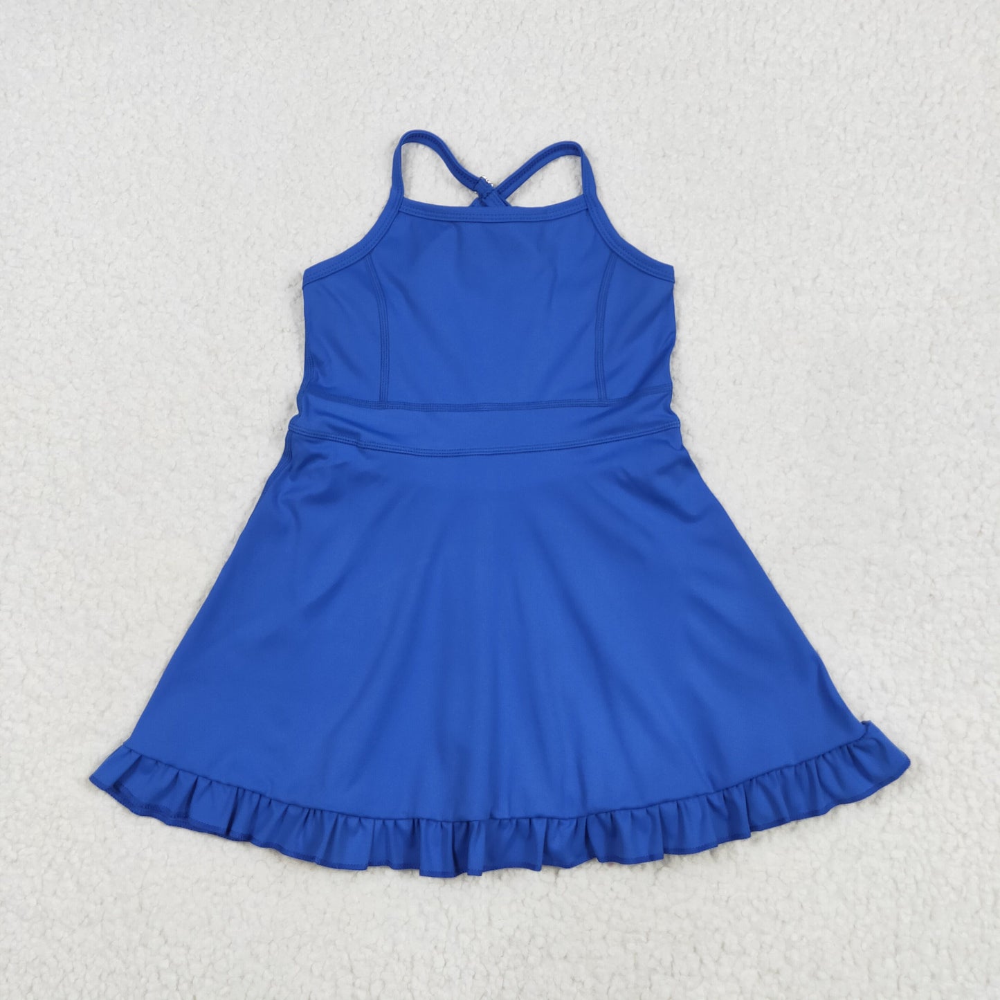 RTS NO MOQ Sibling baby girl clothes Solid red sportswear skirt yoga swimsuit