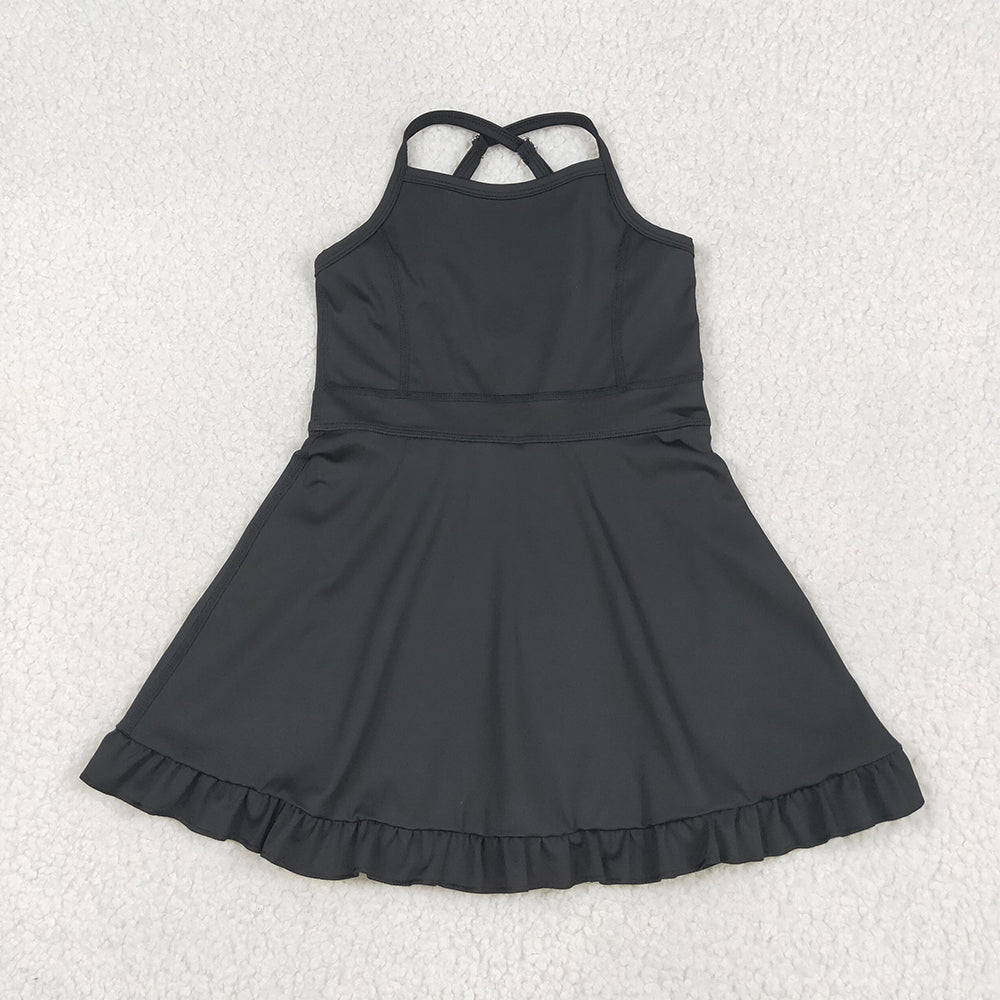 RTS NO MOQ Sibling Baby Girls Athletic Active Wear Knee Length Dresses Cute Sporty Girls Outfits for Toddlers