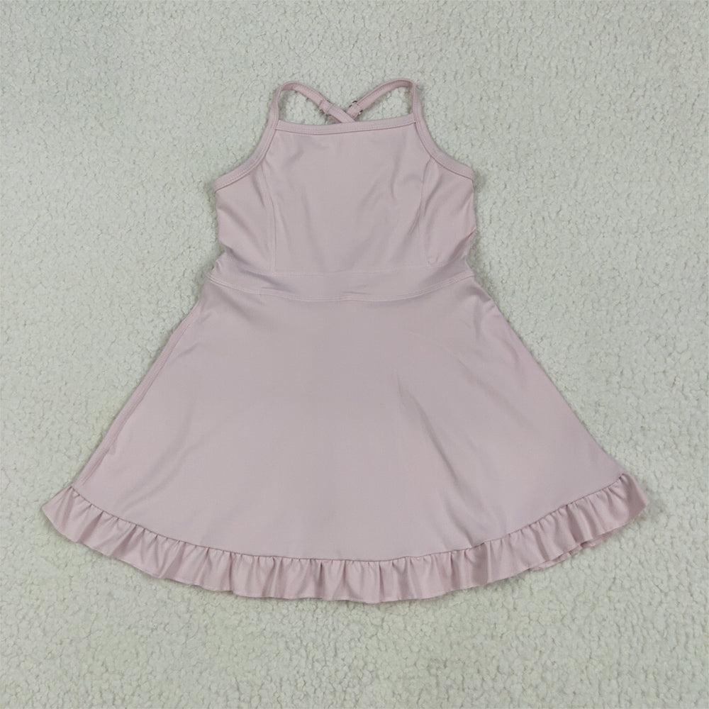 RTS NO MOQ Sibling Baby Girls Athletic Active Wear Knee Length Dresses Cute Sporty Girls Outfits for Toddlers