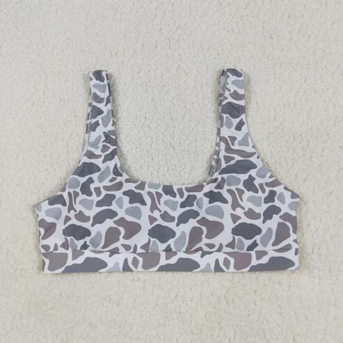 RTS NO MOQ Sibling Family Adult Baby Kids Light Grey Camouflage Beachwear Trunks Swimsuits