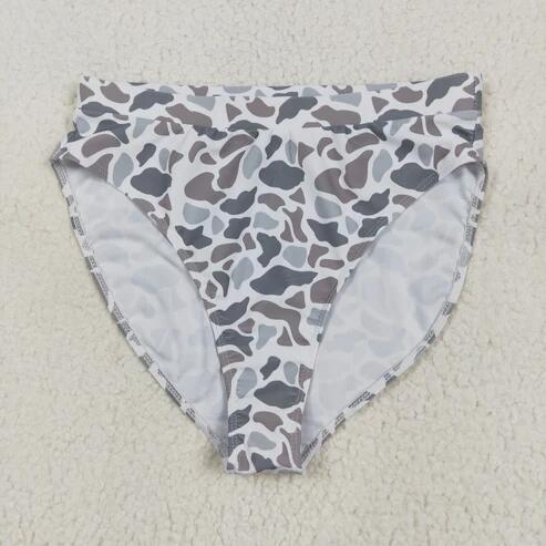 RTS NO MOQ Sibling Family Adult Baby Kids Light Grey Camouflage Beachwear Trunks Swimsuits