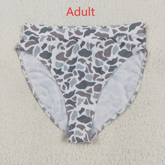 RTS NO MOQ S0557 Adult female brown and gray camouflage swimsuit briefs