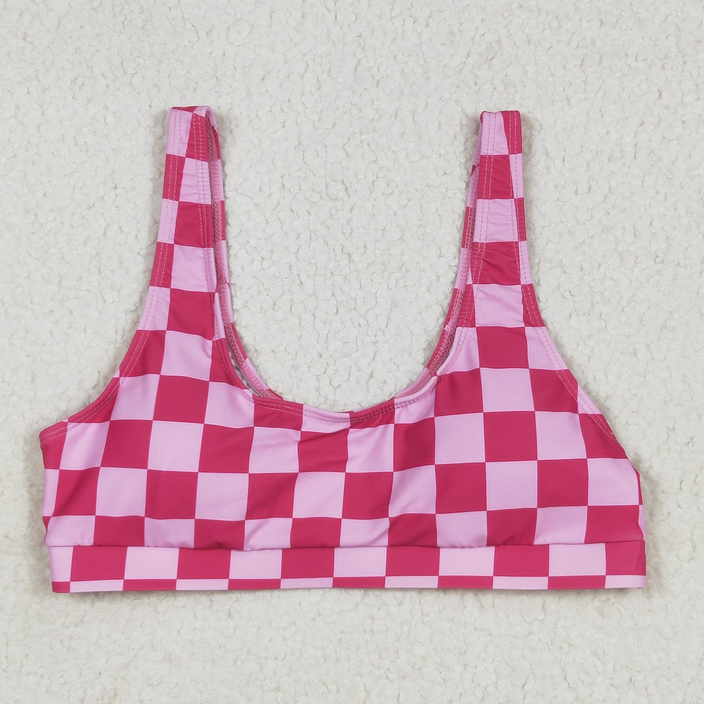 RTS NO MOQ S0560 Adult female rose red plaid swimsuit vest