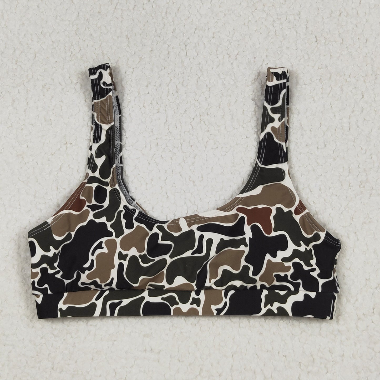 RTS NO MOQ（In Stock) S0566 Adult female camouflage beige swimsuit vest