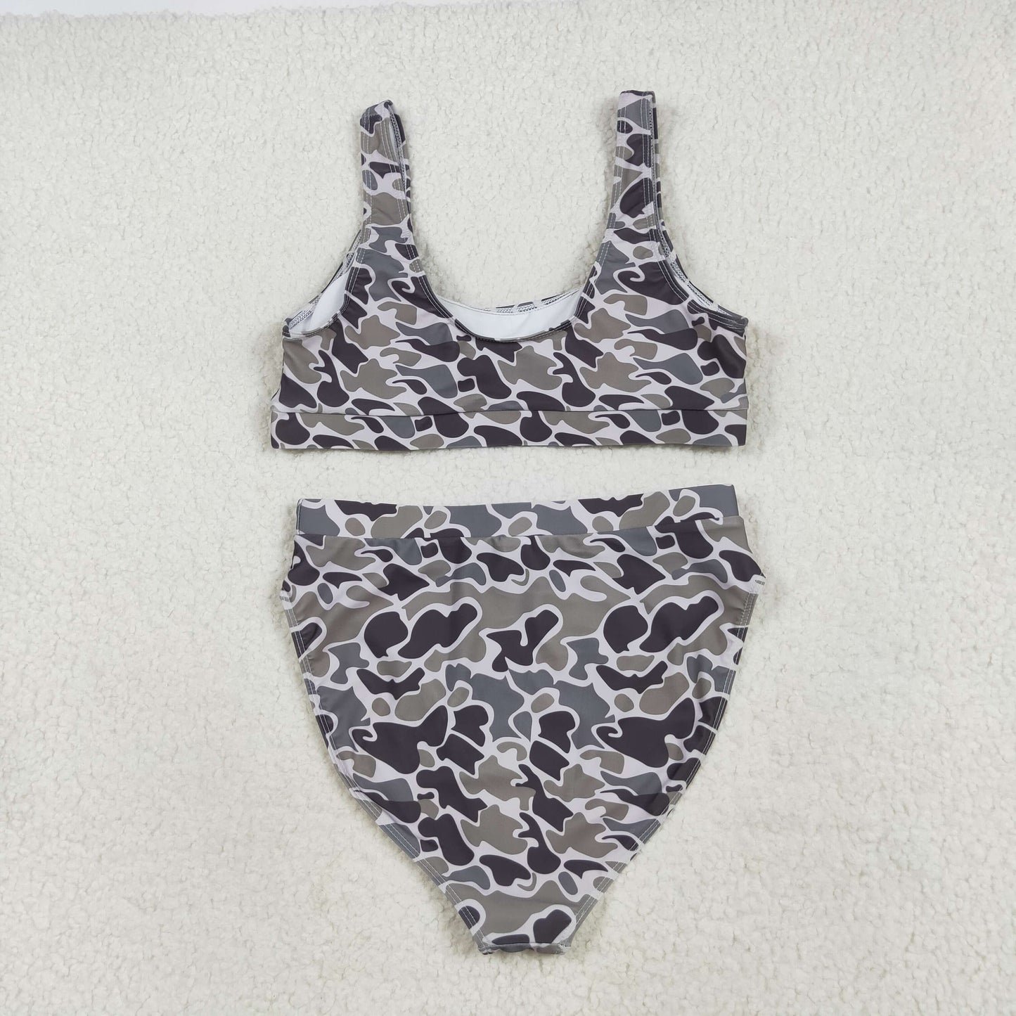 RTS NO MOQ（In Stock) S0573+S0574 Camouflage swimsuit vest briefs set