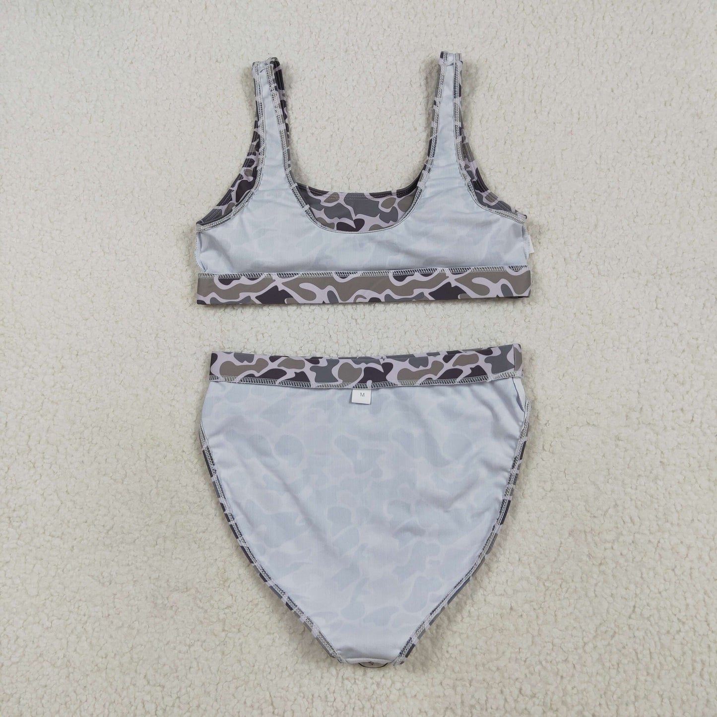 RTS NO MOQ（In Stock) S0573+S0574 Camouflage swimsuit vest briefs set