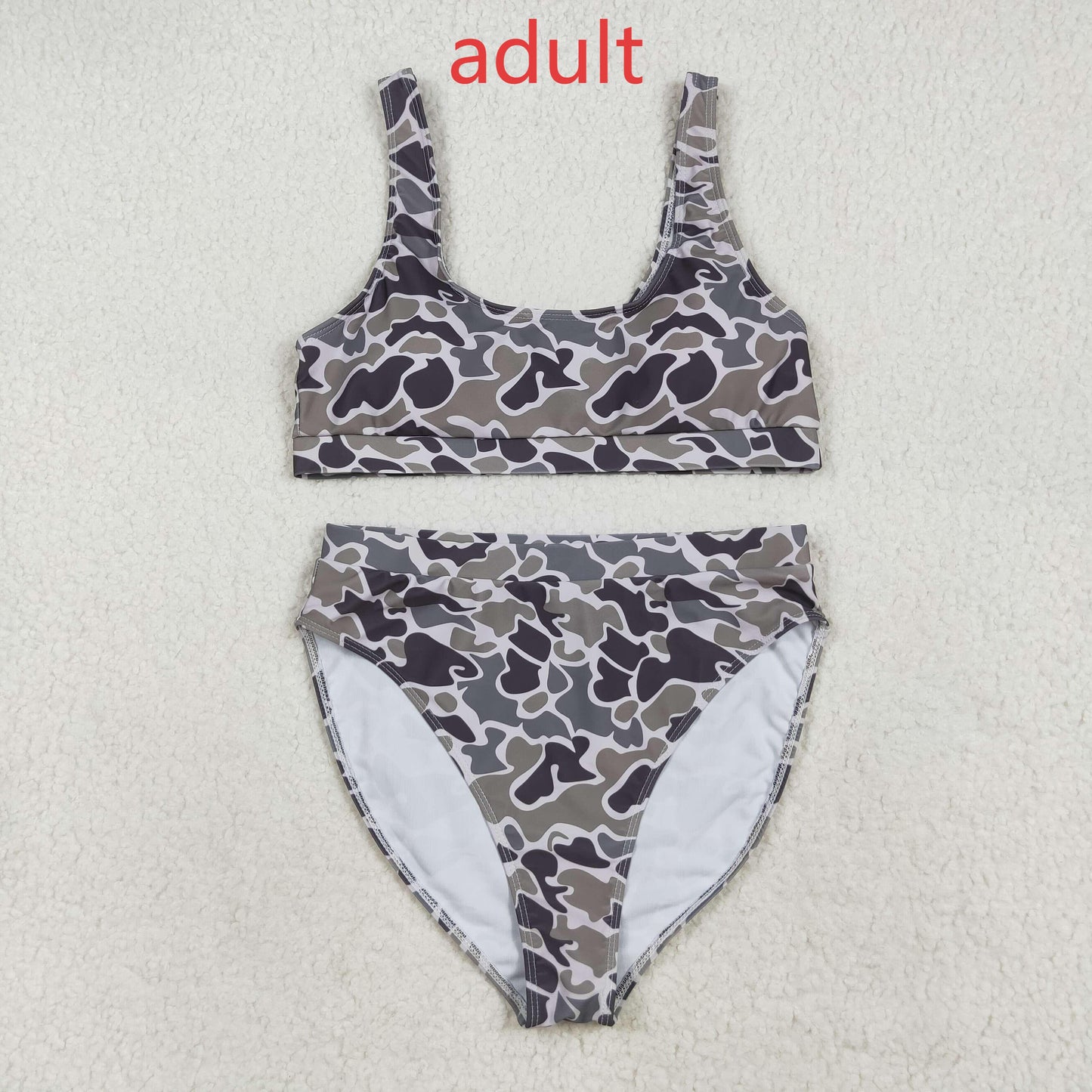 RTS NO MOQ（In Stock) S0573+S0574 Camouflage swimsuit vest briefs set