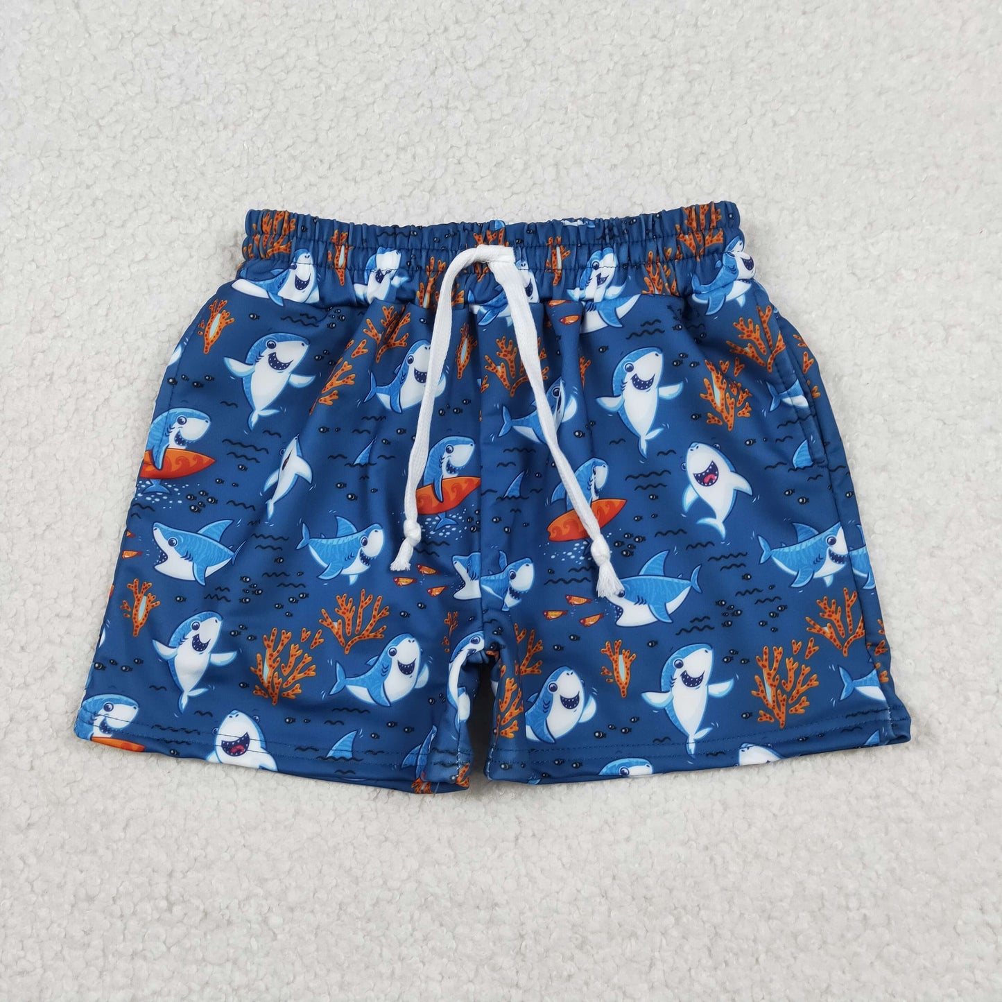 RTS NO MOQ Sibling baby boy clothes Summer beach swim trunks shorts