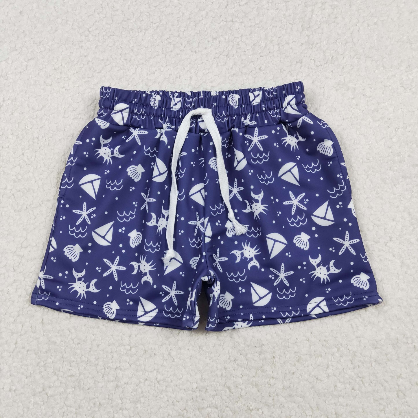 RTS NO MOQ Sibling baby boy clothes Summer beach swim trunks shorts