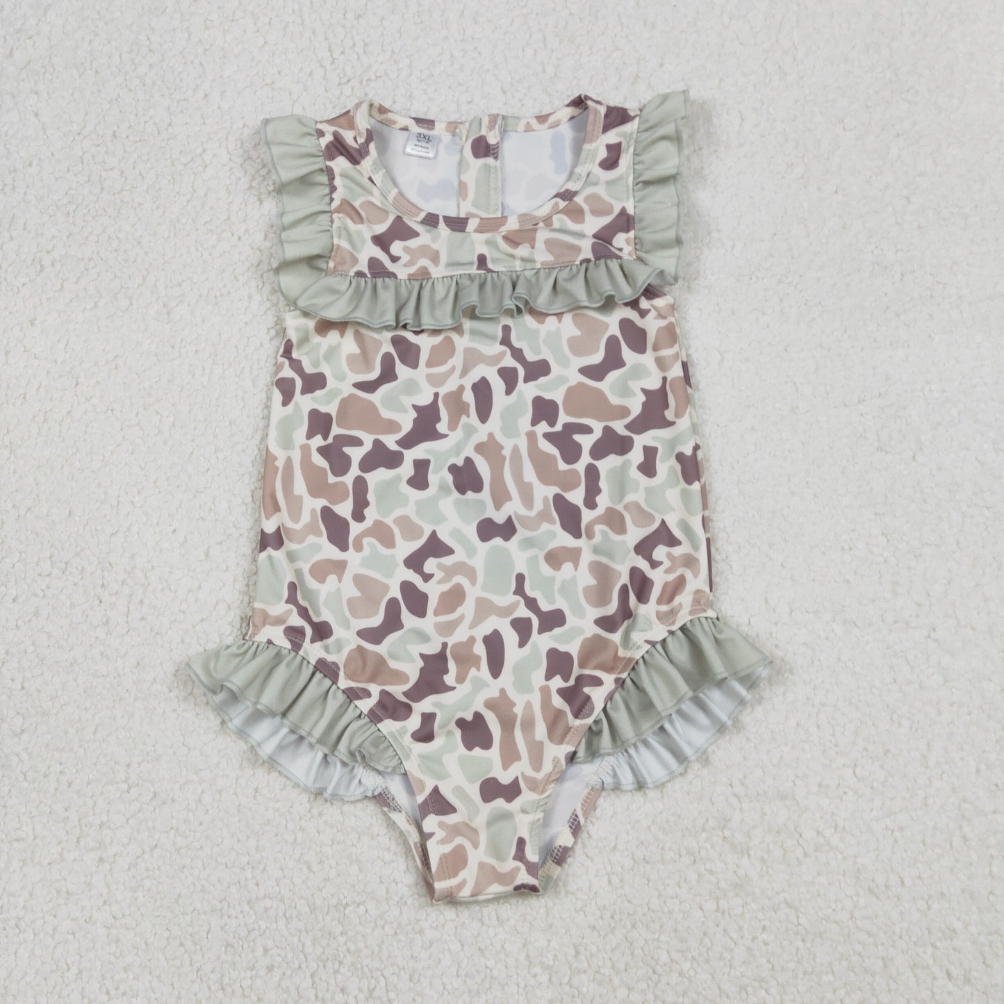 RTS NO MOQ baby girl clothes Camouflage sleeveless Swimsuits