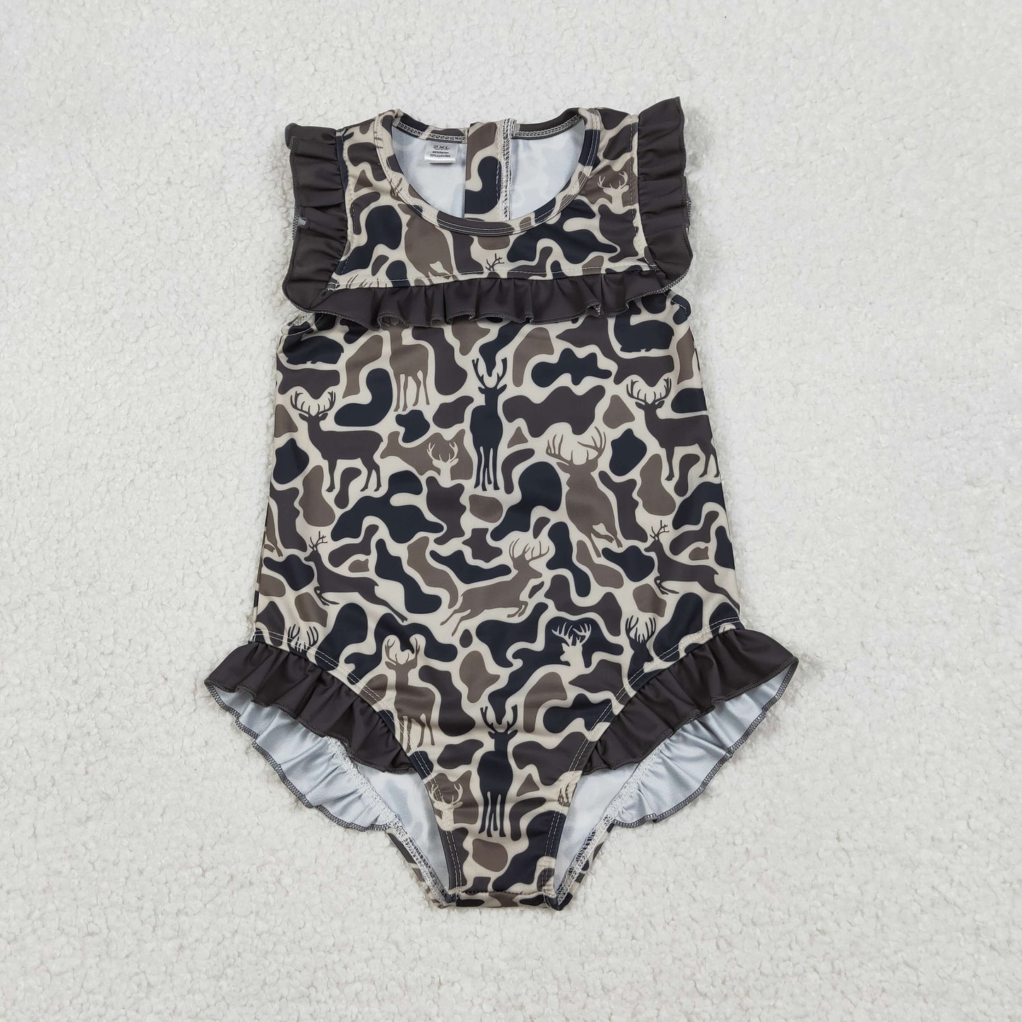 RTS NO MOQ baby girl clothes Camouflage sleeveless Swimsuits