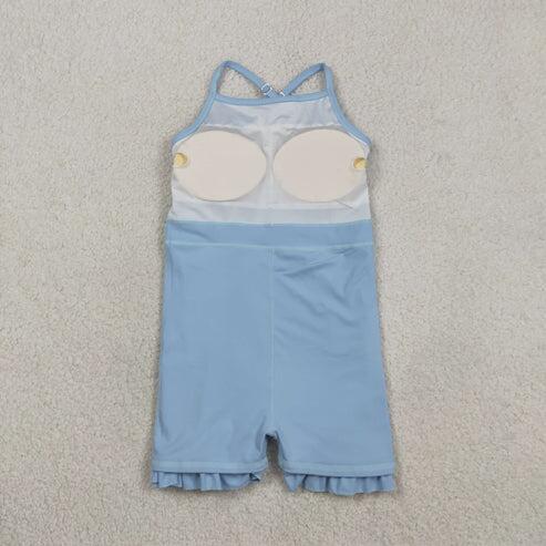 RTS NO MOQ Sibling Baby Girls Strap Yoga Active Short Team Knee-Length Dresses