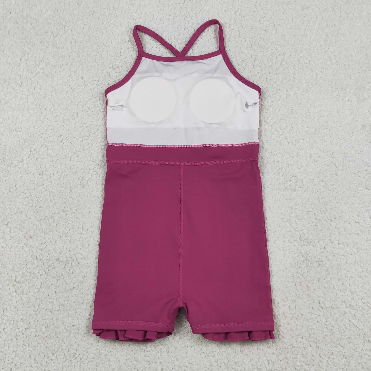RTS NO MOQ yoga fabric cotton S0778 Baby Girls Wine Red Knit Knee Length Athletic Dress