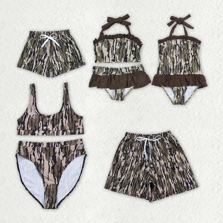 RTS Baby Girls Boys Camo Family Sibling Swimsuits