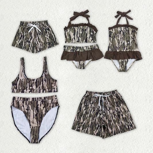 RTS Baby Girls Boys Camo Family Sibling Swimsuits