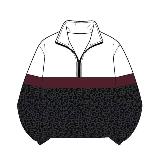 Custom moq 5 mix size milk silk summer teams Daddy and Me Black Long Sleeve Team Zipper Pullover Tops