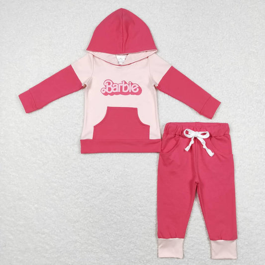 P0352 pocket pink trousers + GT0400 Cute Clothes pink pocket hooded long sleeve top
