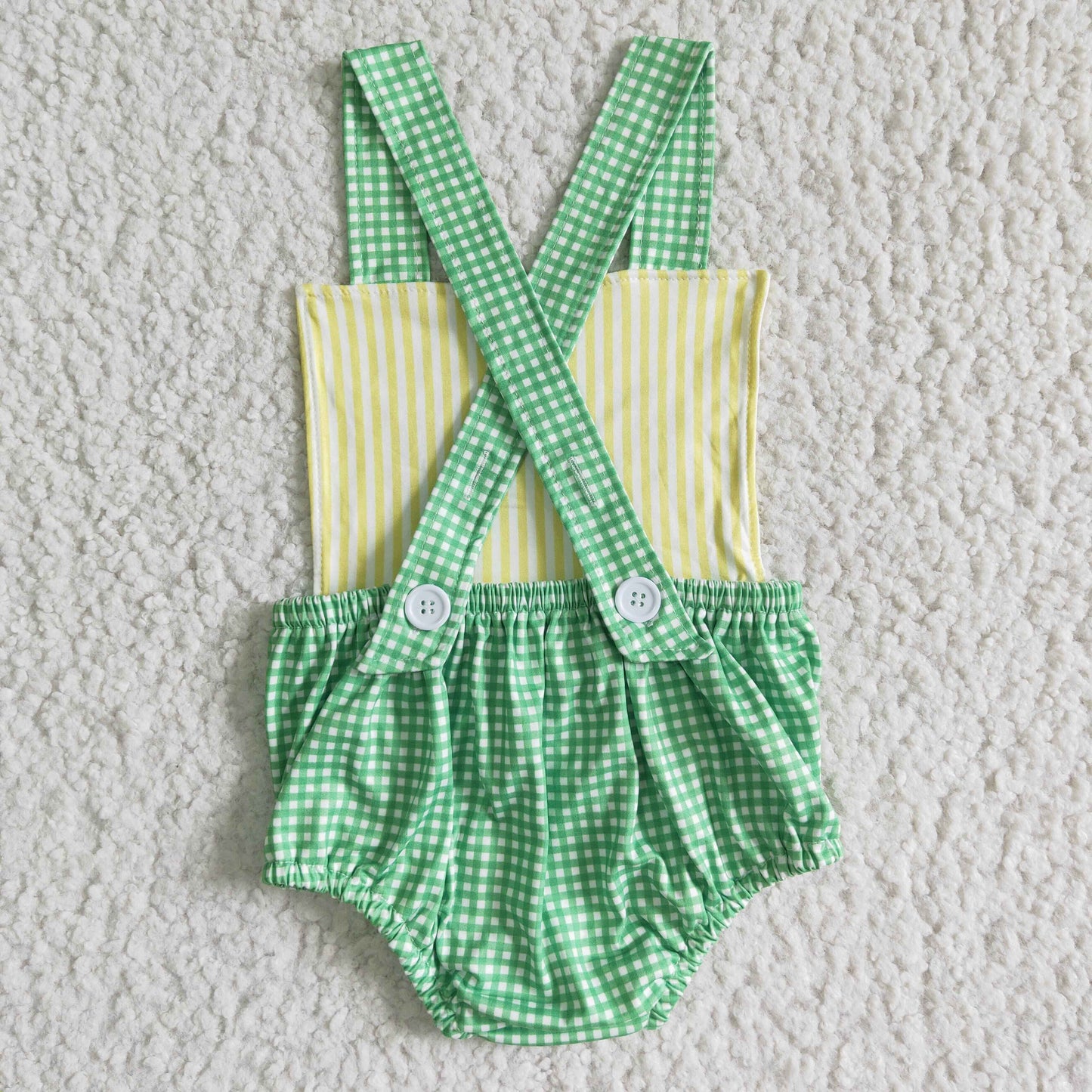 RTS NO MOQ ETA 5/7days Arrived SR0036 Girls Green Plaid Car Vest Jumpsuit
