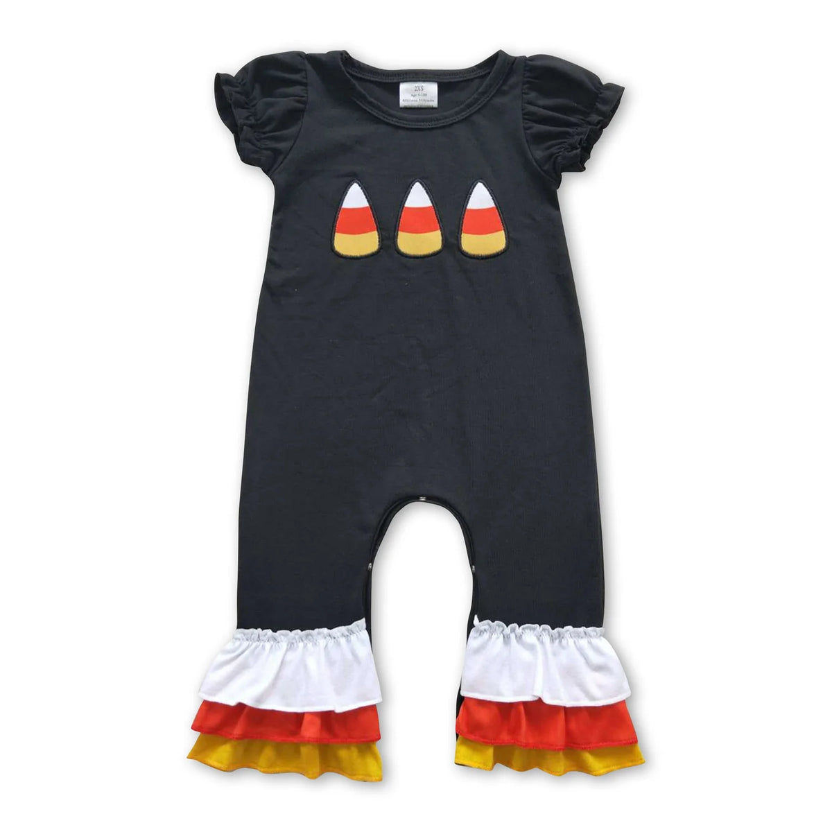 RTS NO MOQ Sibling milk silk Embroidery Baby Boys Girls Halloween Candy Short Sleeve Top Pants Casual Sets Rompers