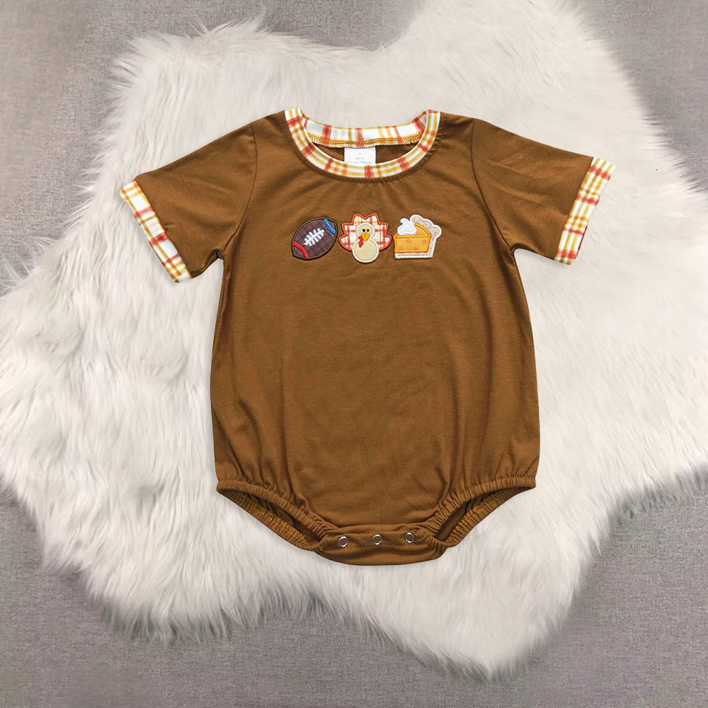 RTS NO MOQ Sibling Baby girls clothes Embroidery turkey short-sleeved trousers suit & rompers