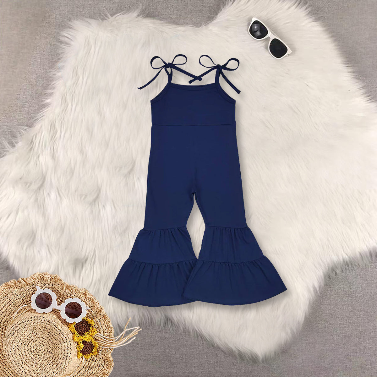 RTS NO MOQ Sibling baby girl clothes suspender jumpsuits