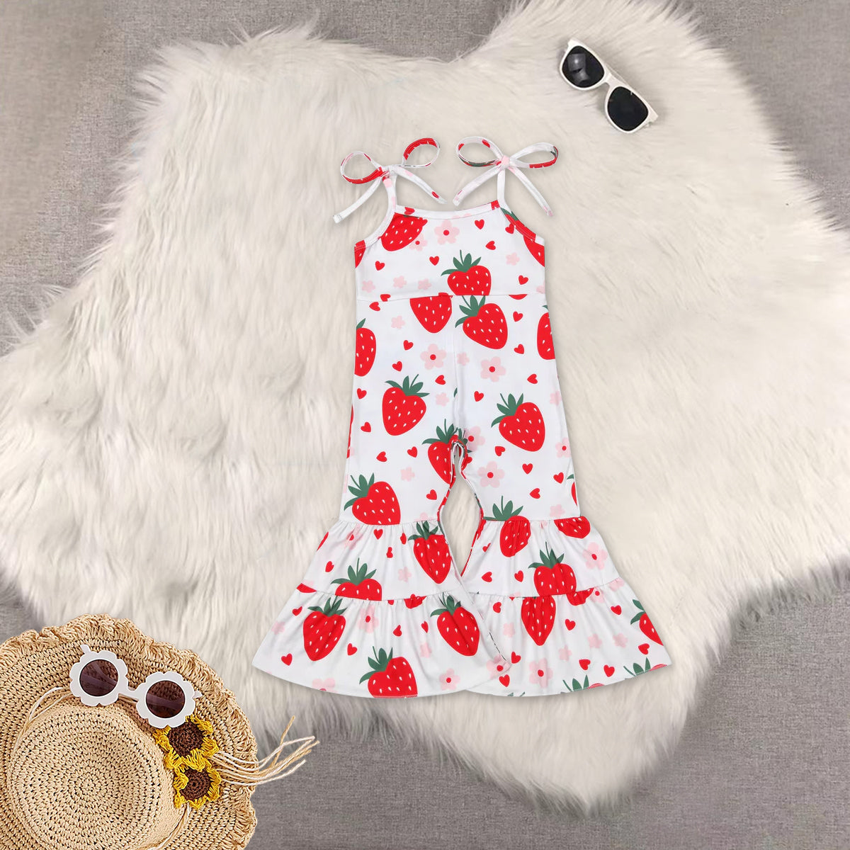 RTS NO MOQ Sibling baby girl clothes long-sleeved pink and white striped trouser suit with flower pockets and jumpsuit