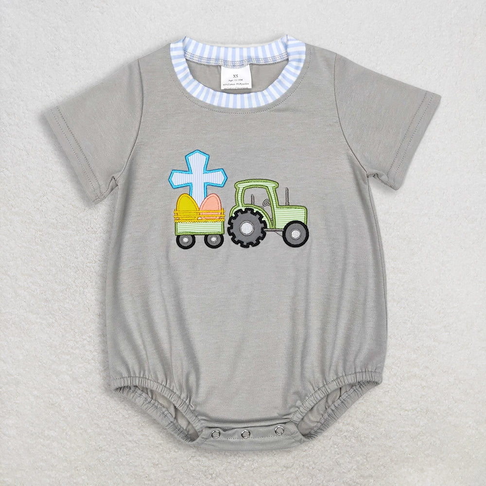 RTS NO MOQ Sibling Boys Baby Girls Easter Eggs Romper Outfit Clothing Set with Tee Shirt And Pants