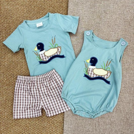 Sibling Baby Boys Shirt Shorts Summer Brother Rompers Outfits Clothes Sets