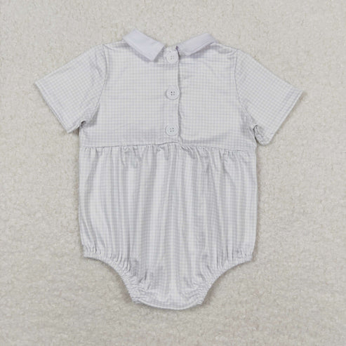 RTS NO MOQ Sibling Baby Boys Girls Pink White Checked Rompers