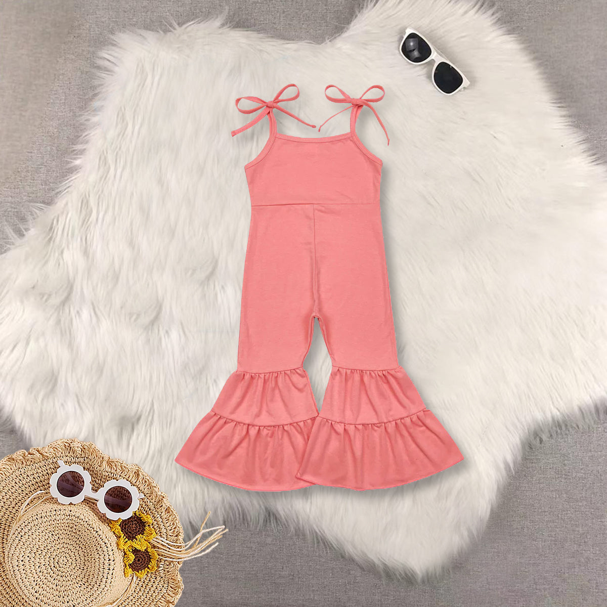RTS NO MOQ Sibling baby girl clothes suspender jumpsuits