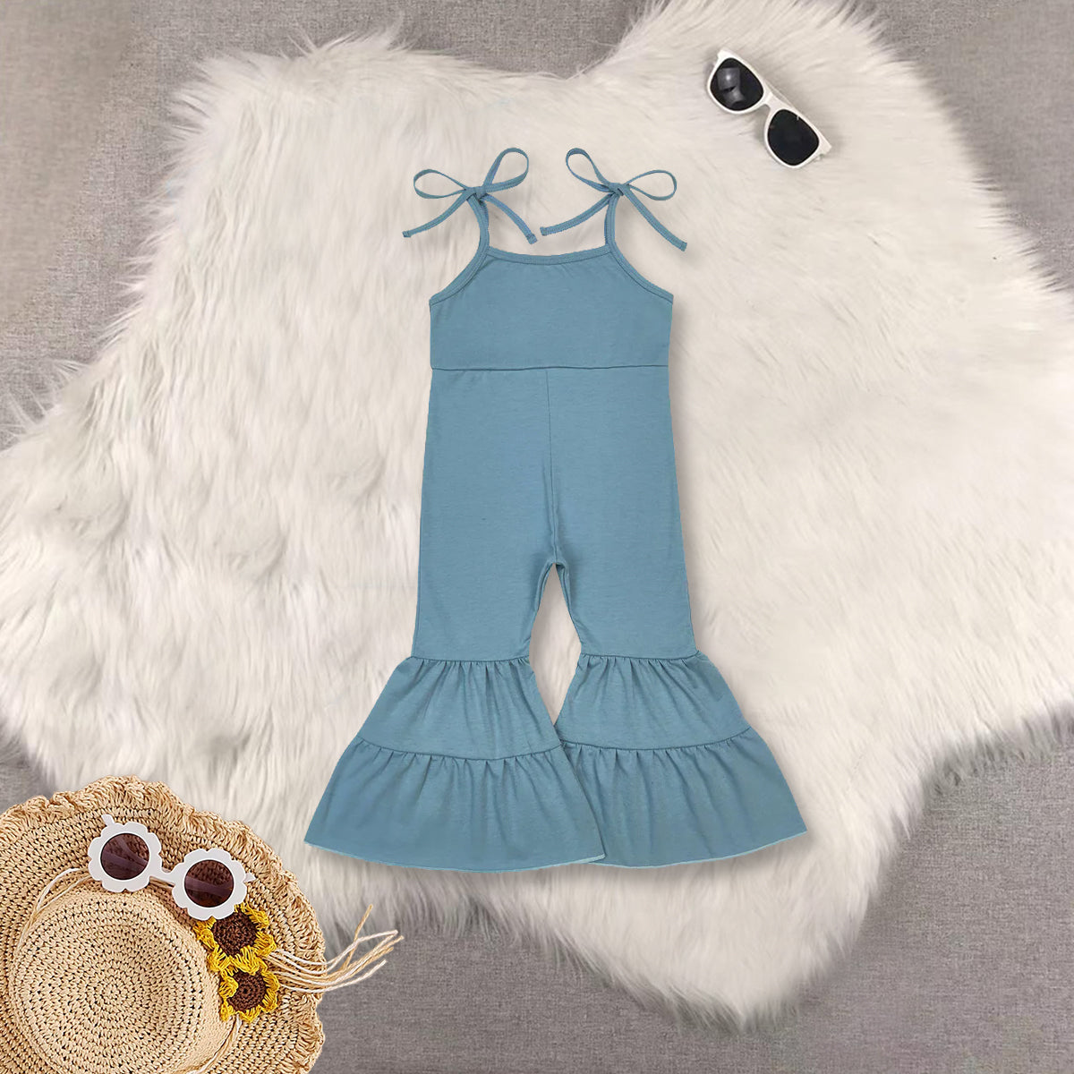 RTS NO MOQ Sibling baby girl clothes suspender jumpsuits