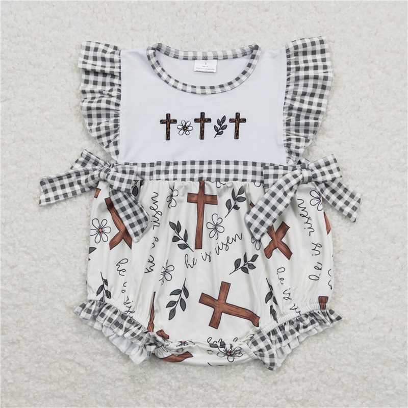 RTS NO MOQ baby Girls Clothes easter short sleeve shorts Sets and romper and dress