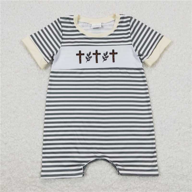 RTS NO MOQ baby Boys easter short sleeve Clothes Sets and romper