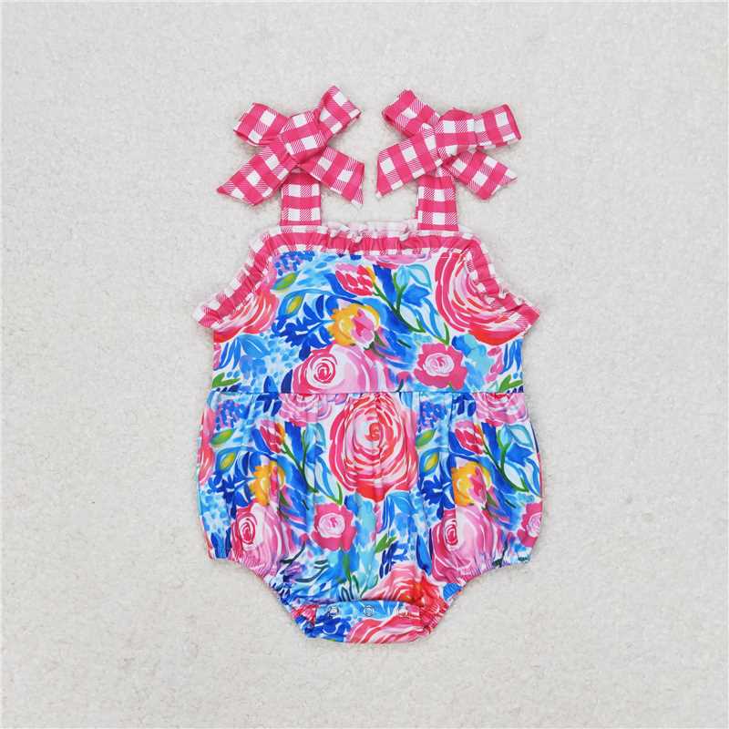 RTS NO MOQ Girls clothes floral short sleeve Clothes Sets dress romper