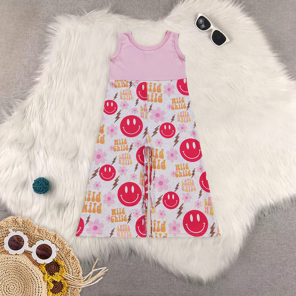 Sibling Baby Girls clothes smiley Summer Sibling Sister Clothes Sets jumpsuit
