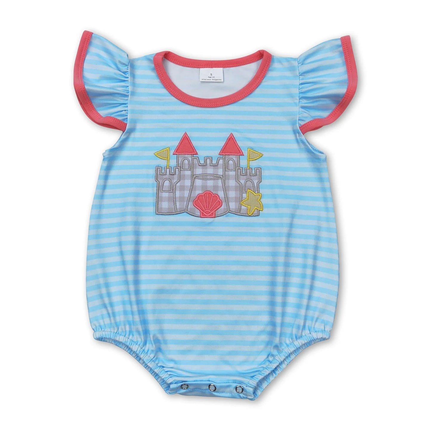RTS NO MOQ Sibling milk silk Baby Girl Boys Blue Striped Print Top Shorts Set Rompers