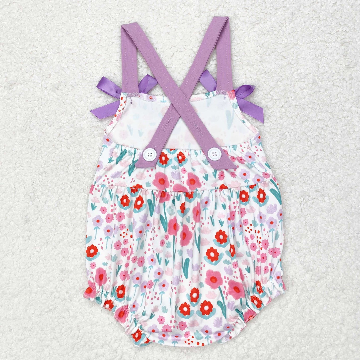 RTS no moq SR1417 Flower purple lace bow vest jumpsuit